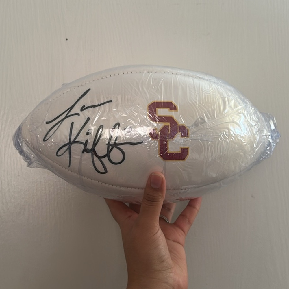 Signed Football by USC coach Lane Kiffin